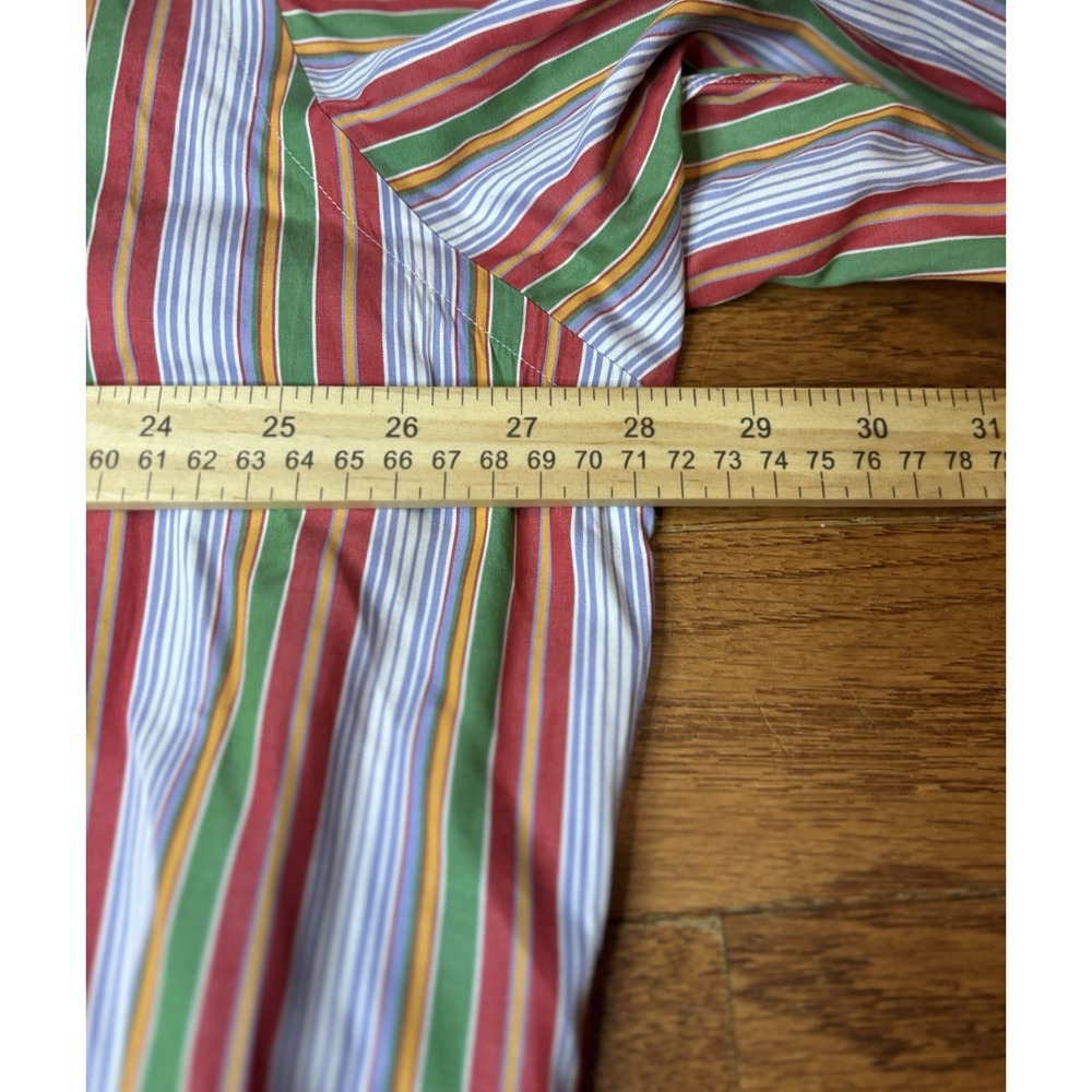 VTG Polo Ralph Lauren Mens Red Multicolor Striped Shirt Size XL Blake Colorful - Picture 7 of 7